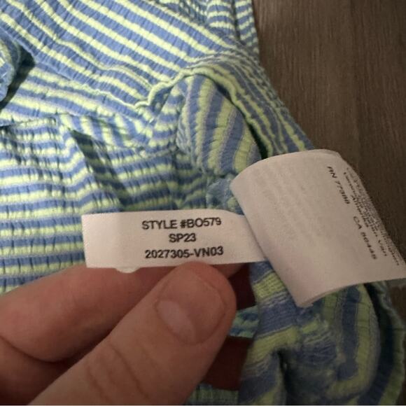 J. Crew Crewcuts Blue & Green Striped Long Sleeve Pullover Mini Dress Sz‎ 12 NEW - Picture 7 of 9